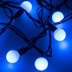 Уличная светодиодная гирлянда Ardecoled шарики 230V синий ARD-Ball-Classic-D23-20000-Black-160Led Blue 025629