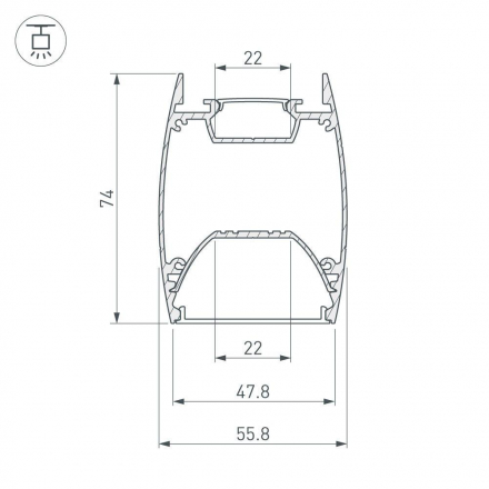 Профиль Arlight ARH-Line-4874-Dual-2000 Anod 036345