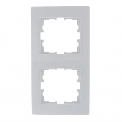 Рамка 2-ая вертикальная Lezard Karina белая 707-0200-152