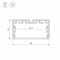 Профиль Arlight PLS-Lock-W50-SMT-2000 Anod 033772