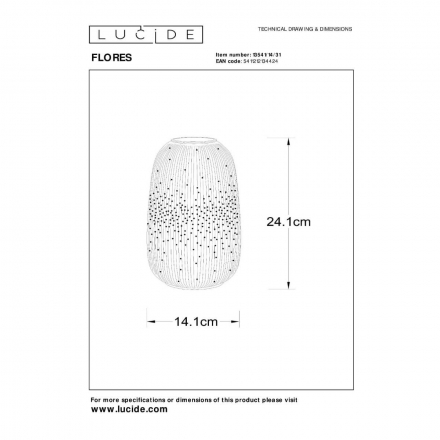 Настольная лампа Lucide FLORES 13541/14/31