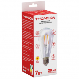 Лампа светодиодная филаментная Thomson E27 7W 2700K прямосторонняя трубчатая прозрачная TH-B2105