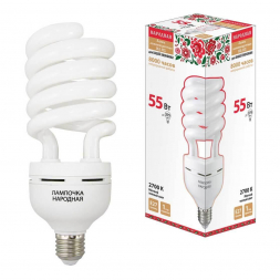 Лампа люминесцентная TDM Electric Народная E27 55W 2700K матовая SQ0347-0037