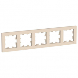 Рамка 5-постовая Schneider Electric AtlasDesign бежевая ATN000205