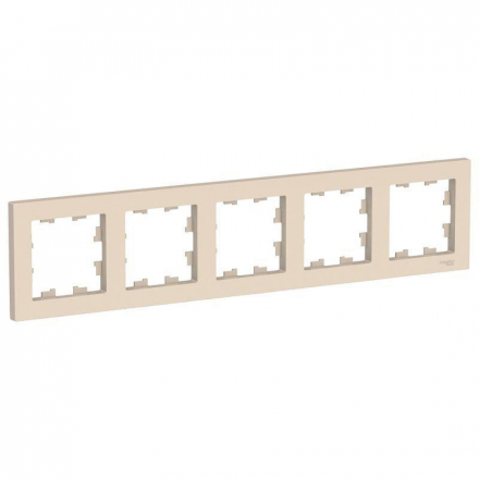 Рамка 5-постовая Schneider Electric AtlasDesign бежевая ATN000205
