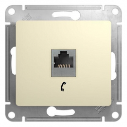 Розетка телефонная RJ11 Schneider Electric Glossa бежевая GSL000281T