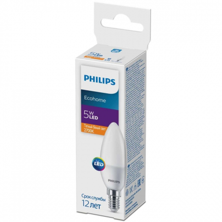 Лампа светодиодная Philips E14 5W 2700K матовая 929002968437