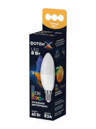 Лампа светодиодная Фотон E14 8W 3000K матовая 23966