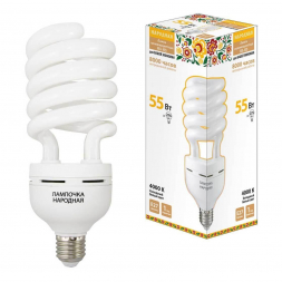 Лампа люминесцентная TDM Electric Народная E27 55W 4000K матовая SQ0347-0038