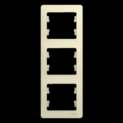 Рамка 3-постовая Schneider Electric Glossa бежевая GSL000207