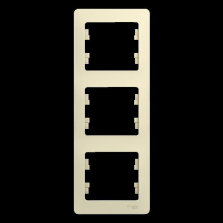 Рамка 3-постовая Schneider Electric Glossa бежевая GSL000207