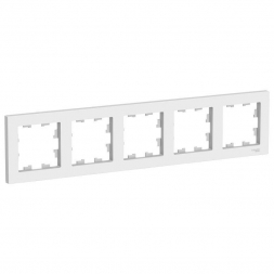 Рамка 5-постовая Schneider Electric AtlasDesign белая ATN000105