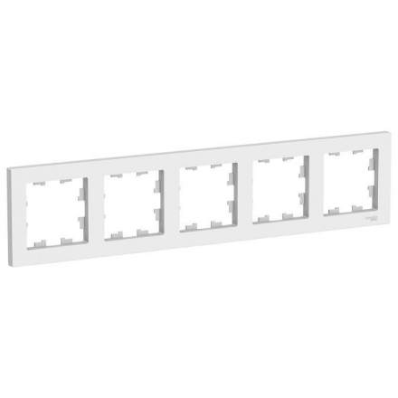 Рамка 5-постовая Schneider Electric AtlasDesign белая ATN000105