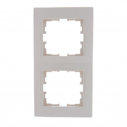 Рамка 2-ая вертикальная Lezard Karina кремовая 707-0300-152