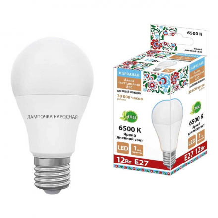 Лампа светодиодная TDM Electric Народная E27 12W 6500K матовая SQ0340-1631