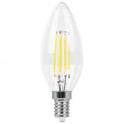 Лампа светодиодная филаментная Feron E14 11W 6400K прозрачная LB-713 38231