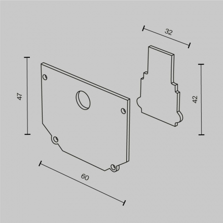 Заглушка Maytoni Technical Exility (2шт) TRA034EC-SCH-42B