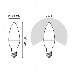 Лампа светодиодная диммируемая Gauss E14 7W 3000K матовая 103101107-D