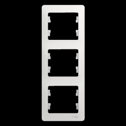 Рамка 3-постовая Schneider Electric Glossa белая GSL000107