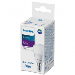 Лампа светодиодная Philips E14 5W 4000K матовая 929002970037