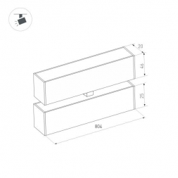 Трековый светодиодный светильник Arlight Mag-Flat-Fold-25-S804-24W Warm3000 034240