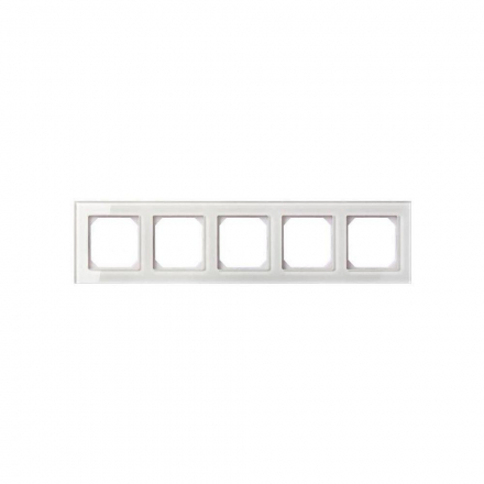Рамка 5-постовая Liregus Epsilon стекло белое глянцевое 28-255