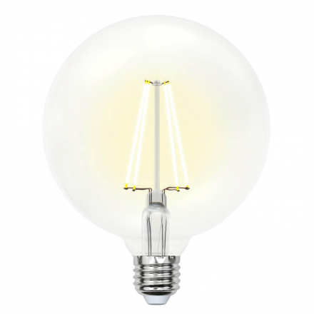 Лампа светодиодная филаментная Uniel E27 10W 3000K прозрачная LED-G125-10W/WW/E27/CL PLS02WH 10534