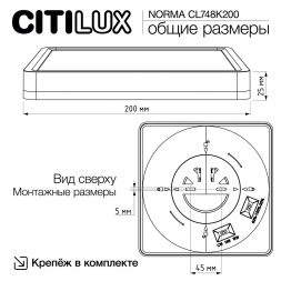 Потолочный светодиодный светильник Citilux Norma CL748K200