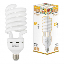 Лампа люминесцентная TDM Electric Народная E27 65W 4000K матовая SQ0347-0041