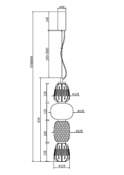 Подвесной светодиодный светильник Maytoni Pattern MOD267PL-L32CH3K