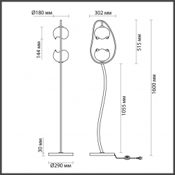 Торшер Odeon Light Modern Waterlily 4873/2F