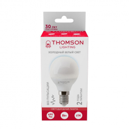 Лампа светодиодная Thomson E14 8W 6500K шар матовая TH-B2316