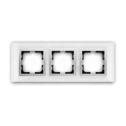 Рамка 3-постовая Mono Electric Style Glass белое стекло 107-710000-162