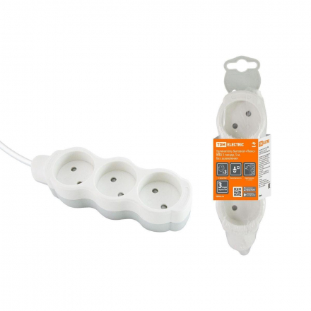 Удлинитель TDM Electric Люкс УЛ3 3гн 5м б/з SQ1303-0225