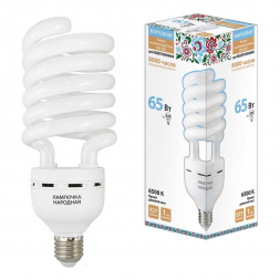 Лампа люминесцентная TDM Electric Народная E27 65W 6500K матовая SQ0347-0042