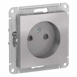 Розетка 2К Schneider Electric AtlasDesign 16A 250V со шторками алюминий ATN000349