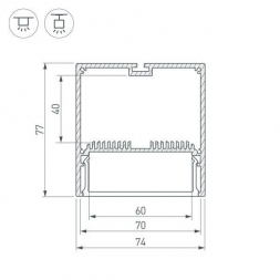 Профиль Arlight  SL-Line-7477-2000 Black 029939