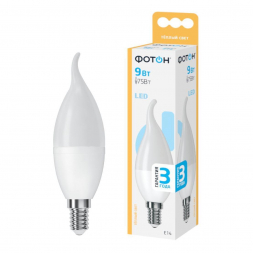 Лампа светодиодная Фотон E14 9W 3000K матовая 23979