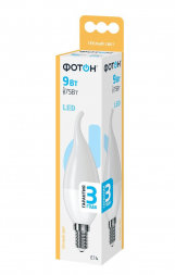 Лампа светодиодная Фотон E14 9W 3000K матовая 23979