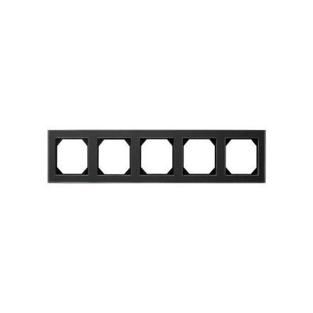 Рамка 5-постовая Liregus Epsilon стекло чёрное 28-240