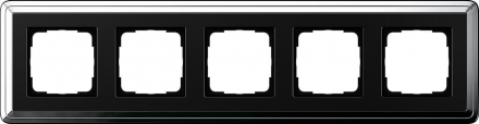 Рамка 5-постовая Gira ClassiX хром/черный 0215642