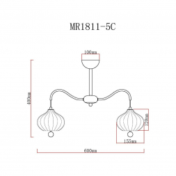 Потолочная люстра MyFar Katrin MR1811-5C