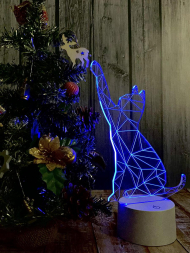 Фигурка светодиодная «Кошка» 25,5x13.5см Uniel ULI-M501 RGB/3AAA Catty/White UL-00007419
