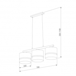 Подвесная люстра TK Lighting 6545 6456 Paglia Black