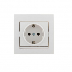 Розетка с зазем. Lezard Deriy белая 702-0202-122
