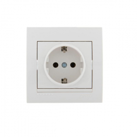 Розетка с зазем. Lezard Deriy белая 702-0202-122