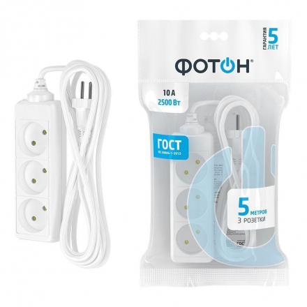 Удлинитель Фотон 3гн х 5м б/з 10-53 21114