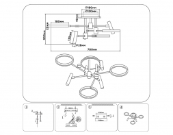 Потолочная светодиодная люстра Ambrella light Comfort LineTech FL51646