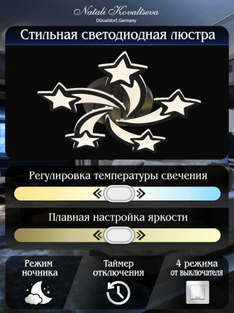 Потолочная светодиодная люстра Natali Kovaltseva Innovation Style 83018 Black