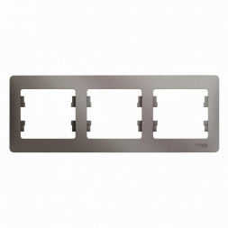 Рамка 3-постовая Schneider Electric Glossa платина GSL001203